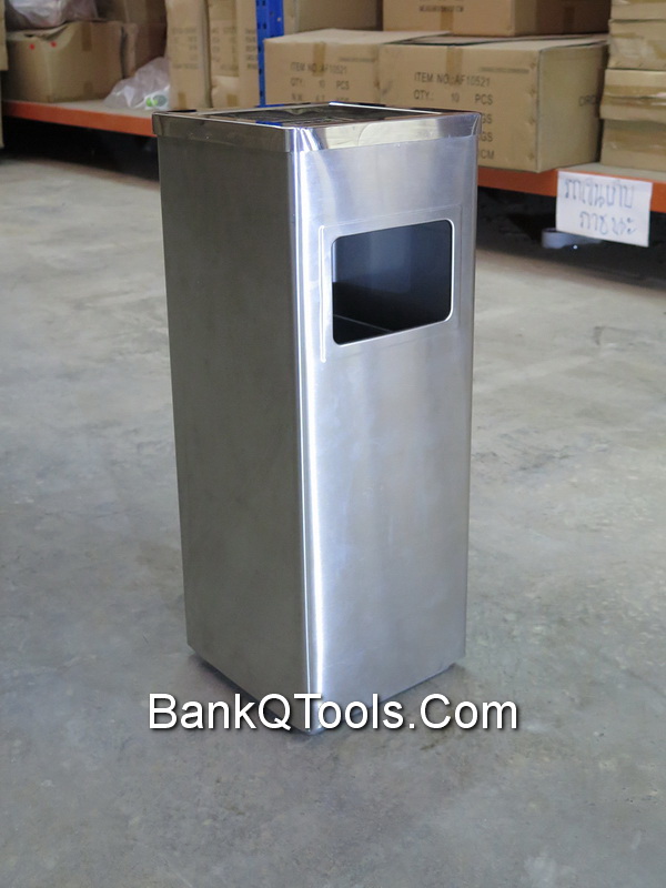 ถังขยะพร้อมที่เขี่ยบุหรี่ ทรงสี่เหลี่ยม มีถังด้านใน ขนาด 8 ลิตร C-6024S-1